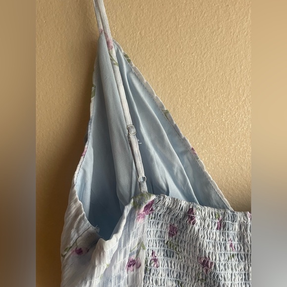 New Lulus Women Floral Blue Maxi Dress Size XL - Picture 7 of 10